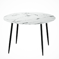 Artiss Round Marble Effect Dining Table 110cm