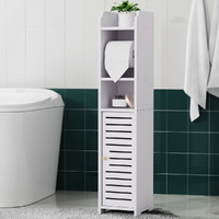 Artiss 3-Tier Bathroom Cabinet Toilet Roll Holder Organiser White