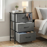 Artiss 3 Drawer Chest Tallboy Dresser Storage Grey