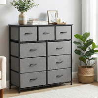 Artiss 9 Drawer Chest Tallboy Dresser Storage Dark Grey