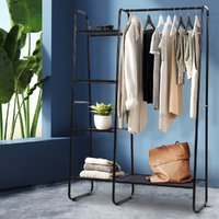 Artiss Wardrobe Clothes Rack Airer Coat Stand 150cm Black