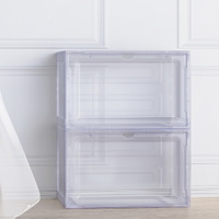 Artiss Shoe Box DIY Set of 2 Stackable Magnetic Door White