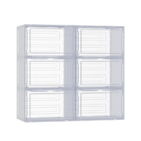 Artiss Shoe Box DIY Set of 6 Stackable Magnetic Door White