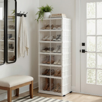 Artiss Foldable Shoe Storage Box 6 Tier 12 Pairs White