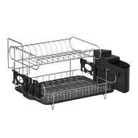 Cefito 2-Tier Dish Rack with Cutlery Tray & Cup Holder