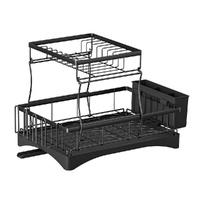 Cefito Expandable 2-Tier Dish Rack with Cutlery Holder