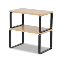 Cefito Kitchen Storage Shelves Set of 2 - Wood