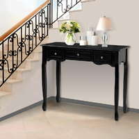 Artiss Hamptons Console Table 3 Drawers Black