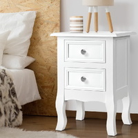 Artiss BISSET White Bedside Table 2 Drawers