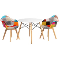 Artiss Dining Table and 2 Chairs DSW Set 90cm White