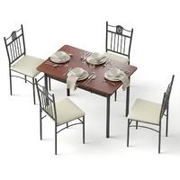 Artiss Dining Table and Chairs Set of 5 Compact Kitchen Upholstered