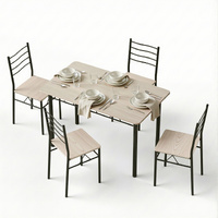 Artiss Dining Table and Chairs Set of 5 Modern Oak Compact