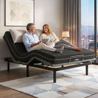 Artiss Double size bed frame with Giselle Bedding Double Mattress, adjustable bed Base Combo for Snoring Relief, Independent Head Foot Incline, Wirele