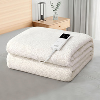 Giselle Bedding Electric Blanket Sherpa Fleece King Single LED Remote Fitted