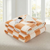 Giselle Electric Heated Blanket Dual Side Fleece Throw Rug Yellow