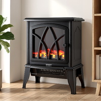 Devanti 2000W Electric Fireplace Heater Stove with 3D Flame Effect
