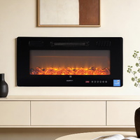 Devanti 1800W Wall Mounted Electric Fireplace Insert with Remote