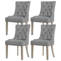 Artiss French Provincial Dining Chairs Set 4 Grey Linen