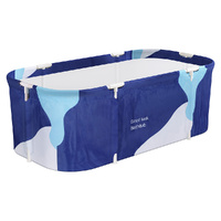 Weisshorn Foldable Bathtub PVC Spa Bucket 134x65cm Navy Blue