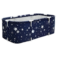 Weisshorn Foldable Bathtub PVC Spa Bucket 134x65cm Navy
