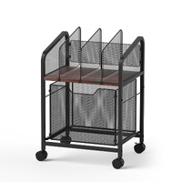 Artiss Mobile File Cabinet Rolling Storage Black Wood Top