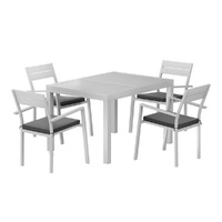 Gardeon 5 Piece Outdoor Dining Set Extendable Aluminium White
