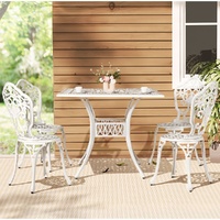Gardeon 5 Piece Cast Aluminium Outdoor Dining Set White