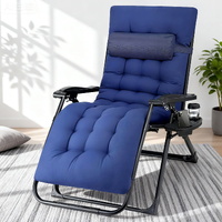 Gardeon XL Folding Zero Gravity Sun Lounge Chair Blue