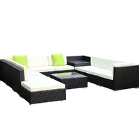 Gardeon 11-Piece Outdoor Sofa Set Wicker with Storage Cover