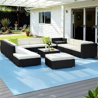 Gardeon 13-Piece Outdoor Sofa Set Wicker Couch Lounge with Cover