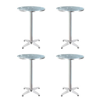 Gardeon Set of 4 Outdoor Bar Tables Round Aluminium 70/110cm