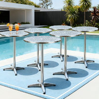 Gardeon Set of 6 Outdoor Bar Tables Round Aluminium 70/110cm