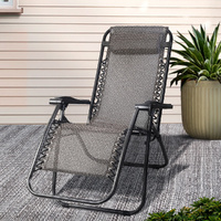 Gardeon Zero Gravity Folding Recliner Chair Beige Outdoor