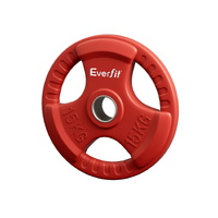 Everfit 15kg Olympic Weight Plates Red Barbell Dumbbell
