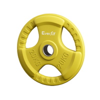 Everfit 20kg Olympic Weight Plates Yellow Barbell Dumbbell