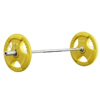 Everfit 46kg Barbell Set 120cm Yellow Home Gym