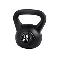 Everfit 16kg Kettlebell Black Home Gym Weight Lifting