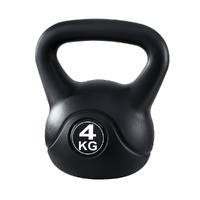 Everfit 4kg Kettlebell Black Home Gym Weight Lifting
