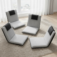 Artiss 4x Floor Lounge Sofa Bed Velvet Cushion Grey