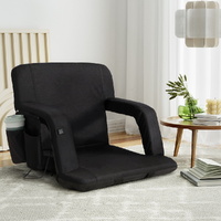 Artiss Floor Lounge Sofa Bed Armrest Heated Recliner Black