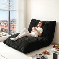 Artiss 3-in-1 Bean Bag Chair Convertible Floor Sofa Dark Grey