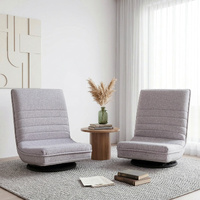 Artiss Swivel Floor Chair 2 Pack 360° Adjustable Foldable Grey