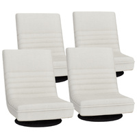 Artiss Floor Lounge Chair 4 Pack Swivel Foldable Linen White