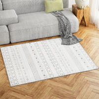 Artiss 120x160cm Washable Short Pile Area Rug - Black