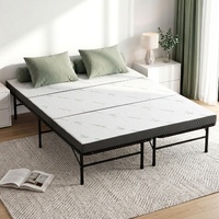 Giselle Folding Bed with Mattress Queen Portable Foldable Guest Bed Bamboo Cover