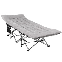 Artiss Heavy Duty Folding Bed with Mattress 185cm Grey