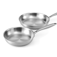 5-Star Chef Stainless Steel Frying Pan Set 25/30CM Silver Twin