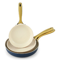 5-Star Chef Frying Pan 3 Piece Set Ceramic Coating Multi Colour