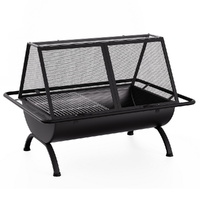 Grillz Fire Pit BBQ Grill Steel Outdoor Fireplace