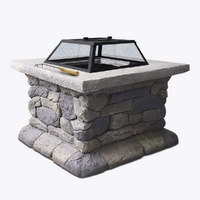 Grillz Stone Fire Pit Table 55cm Square
